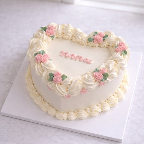 Blush Garden Heart Cake