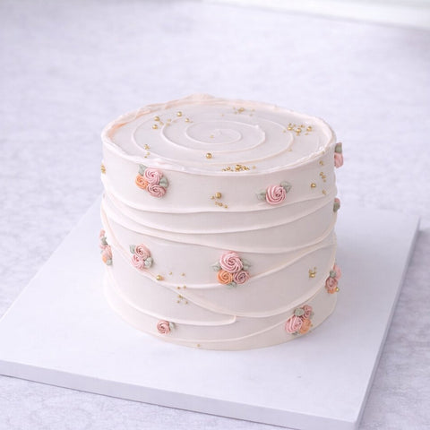 Blush Rosette Swirl Cake
