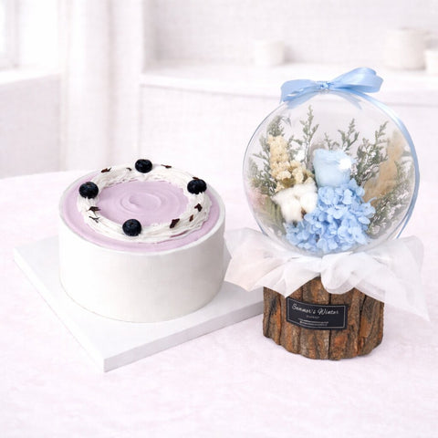 Snowy Blueberry Cake
