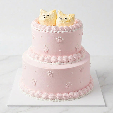 Pastel Pink Puppy Cake